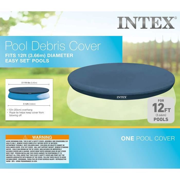 Intex - 28030 - B‚che protection pour piscine ronde 3m66 -  ÿ 3,66 m