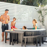 Entourage de spa 4 places rond - INTEX - 28515 - 2 pieces medium + 2 pieces hautes - Léger et résistant UV
