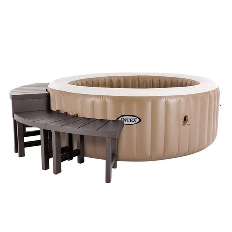 Entourage de spa 4 places rond - INTEX - 28515 - 2 pieces medium + 2 pieces hautes - Léger et résistant UV