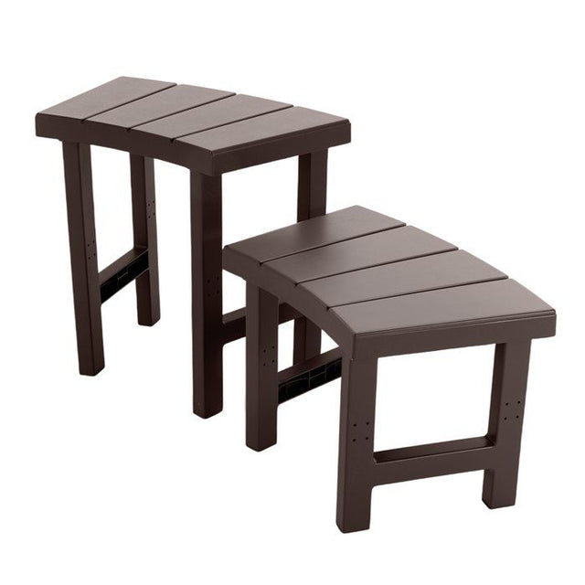 Entourage de spa 4 places rond - INTEX - 28515 - 2 pieces medium + 2 pieces hautes - Léger et résistant UV