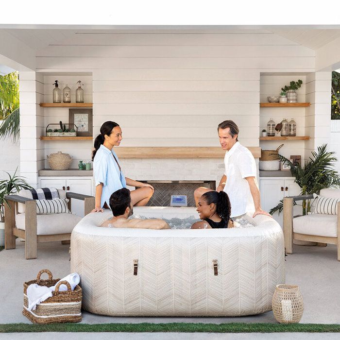 Spa gonflable INTEX - Chevron - 175 x 175 x 71 cm - 4 places - Carré - 28446NP