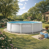 Kit Piscine hors sol tubulaire INTEX - Pris Frame - 366 x 99 cm - Ronde (Pompe, cartouche et échelle) - 26716ND