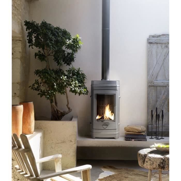 INVICTA Cassine wood stove - Optimal power: 10 kW - Max: 15 kW - Efficiency 76%, 34 cm logs - Made in France