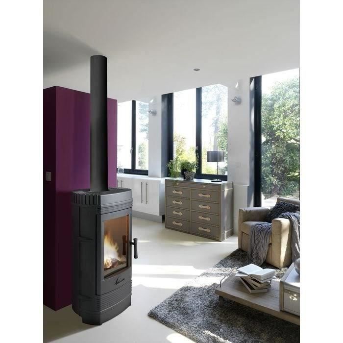 Poele a bois INVICTA Gomont - Puissance optimale: 12 kW - Max: 18 kW - Bûches 45 cm max - Fonte - Fabriqué en France - Ecodesign