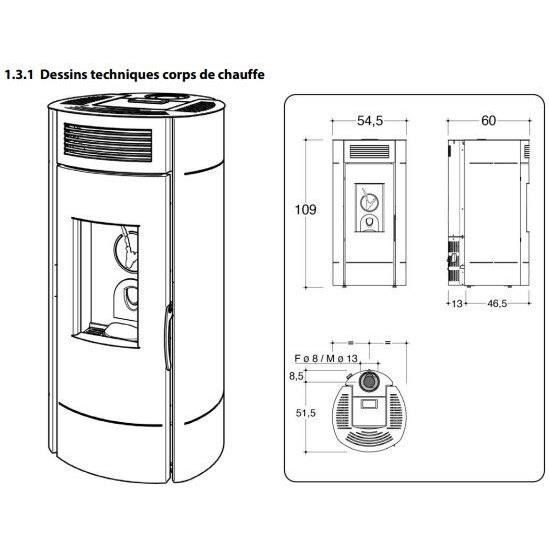 Poele a granulés - INVICTA - Lodi 6 - Etanche - SDC WIFI - Noir