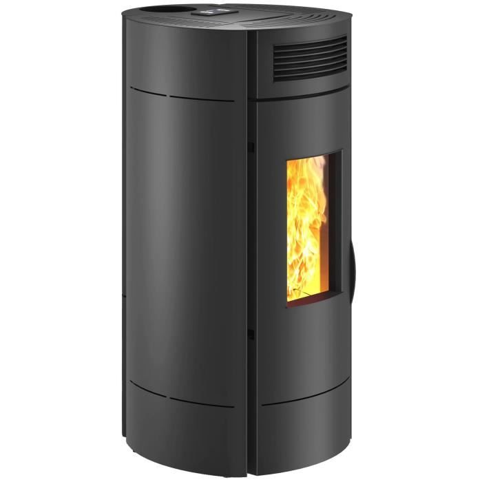 Poele a granulés - INVICTA - Lodi 6 - Etanche - SDC WIFI - Noir