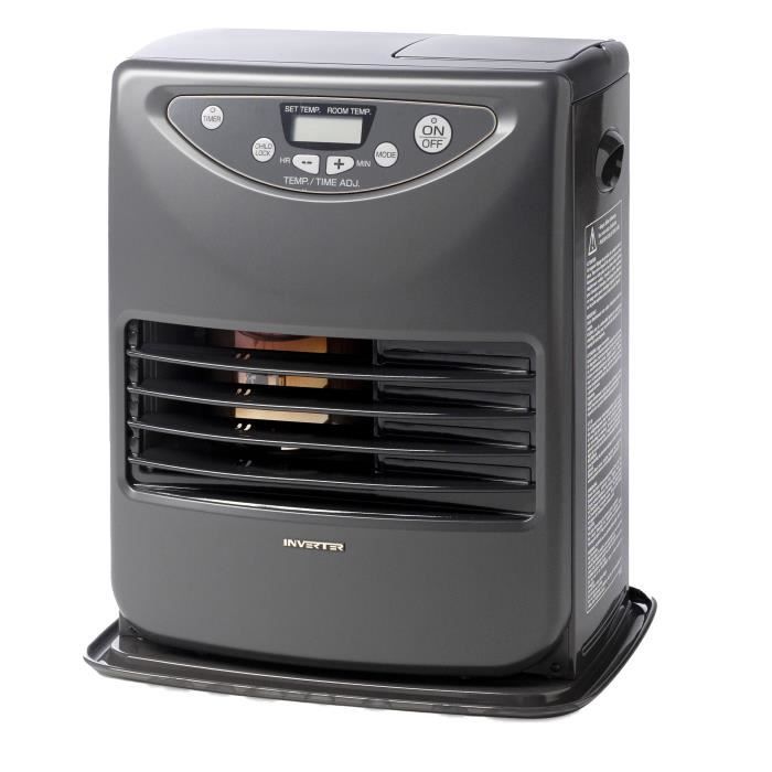 Poele a pétrole électronique INVERTER 3018 - 3000W - Thermostat - Allumage piezoélectrique - Acier noir