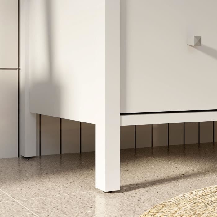 Meuble sous lavabo - Blanc - 3 tiroirs - L64 x P40 x H83 cm - IPSARION