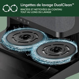 iRobot Roomba Plus 505 Noir - Base Multifonction - Lavage et séchage a l'air Chaud des lingettes - PrecisionVision IA