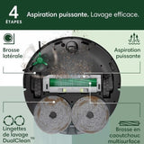 Aspirateur Robot Laveur - IROBOT Roomba Plus 405 Combo - Base Multifonction - Lavage et séchage des lingettes - LiDAR Clearview