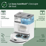 iRobot Roomba Plus 405 Combo Robot + AutoWash - Base Multifonction - Lavage et séchage des lingettes - LiDAR Clearview