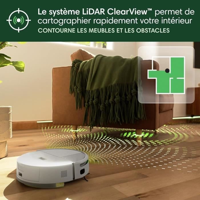 iRobot Roomba 205 DustCompactor Combo - Compacte automatiquement Les débris a l'intérieur du robot jusqu'a 60 J - Clearview LiDAR