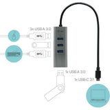 i-tec - USB-C MÈtal 4-Port USB HUB