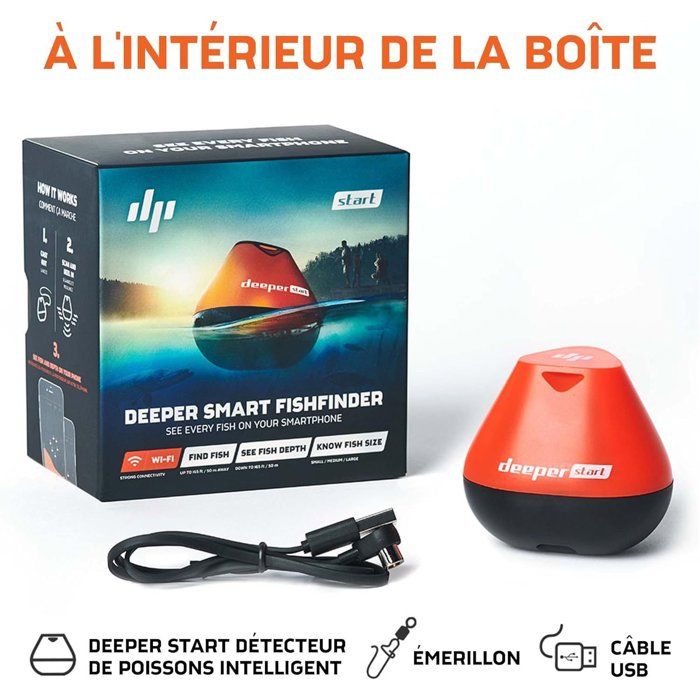Sondeur lançable - DEEPER - START - Wi-Fi - profondeur 50 m - portable