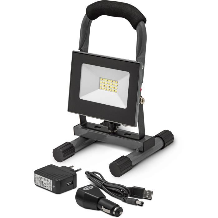 Projecteur Led rechargeable - I-Watts - I-SPR10PBK - 10 W - 450 lumens