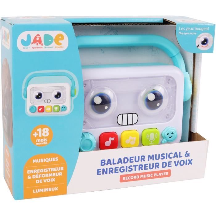 Baladeur robot musical & lumineux - J.A.D.E - 17 cm - Musique, Enregistrement & Déformation de Voix - Des 18 Mois