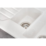 Evier a encastrer céramique blanc - JACOB DELAFON - 1,5 bac - 100cm - Réversible avec égouttoir