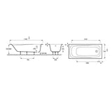 Baignoire rectangulaire Brive 170x75 cm Blanche Jacob Delafon E6115-00