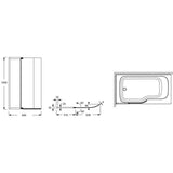 Pare-bain Malice Bain-douche - JACOB DELAFON - 2 volets - 6mm - 94,8x150cm