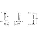 Douchette hygiene intime - JACOB DELAFON - Elate - Avec support et flexible - Anticalcaire - Finition chrome