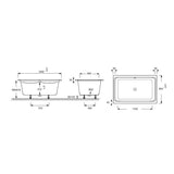 Baignoire rectangulaire bain-douche Jacob Delafon Capsule 140 x 90 cm Blanche