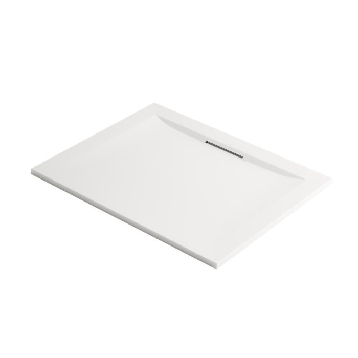Receveur de douche Flight Pure 140x80 antidérapant - Jacob Delafon - PN24 - Blanc mat - Béton de synthese