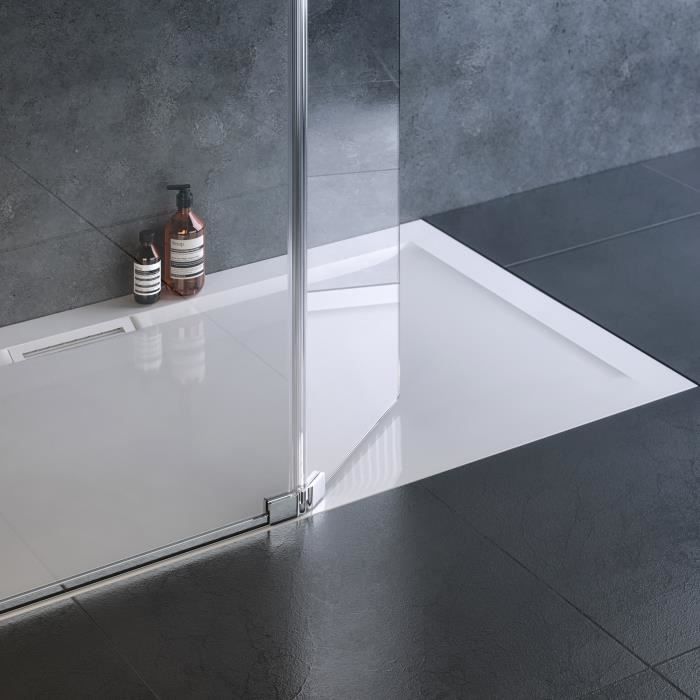 Receveur de douche Flight Pure 140x80 antidérapant - Jacob Delafon - PN24 - Blanc mat - Béton de synthese