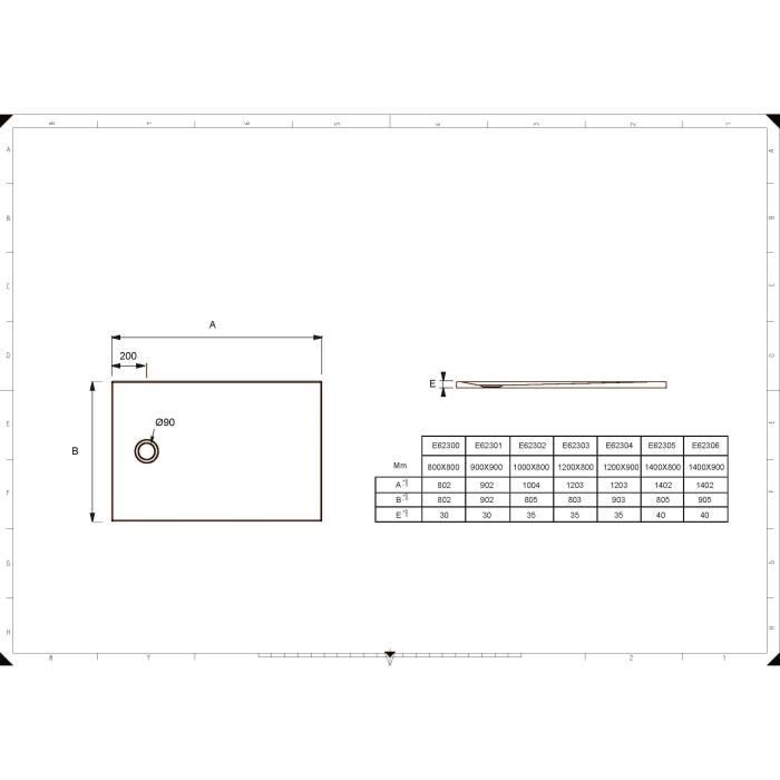 JACOB DELAFON Receveur de douche extra-plat Ipso E62302-WPM 100x80x3,5 cm - Garantie 10 ans, Blanc, texture pierre