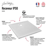 JACOB DELAFON Receveur de douche extra-plat Ipso E62302-WPM 100x80x3,5 cm - Garantie 10 ans, Blanc, texture pierre