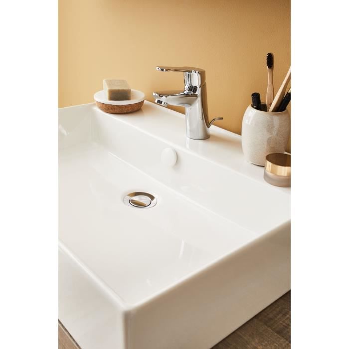 Mitigeur lavabo JACOB DELAFON AIME E29869-CP avec vidage, finition Chrome - Design moderne et économique en eau