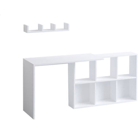 Bureau d'étude élégant - JACK - Blanc / Chene - 145 x 74 x 45 cm