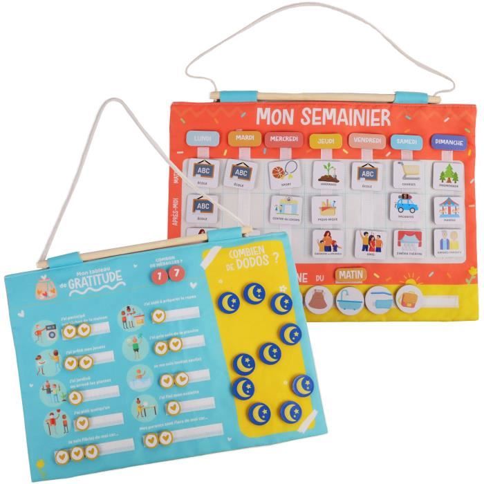 Calendrier Semainier Gratitude Pour Enfant - JADE - Montessori - Jeu Educatif - Humeur - Dodo - Jeu Pour Enfant - Desgin Français