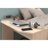 Lit combiné enfant 90x190/200 cm JADE - Chene / Vert céladon - Bureau et rangements - PARISOT