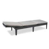 Bain de soleil - Allibert by KETER – JAIPUR - en résine imitation rotin tressé - gris graphite - dossier réglable avec coussin