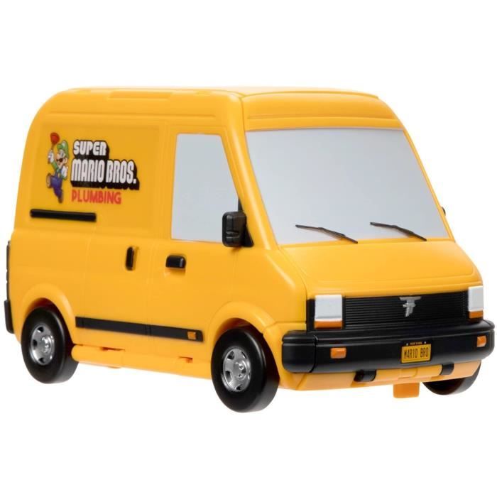 Playset Mini Van - JAKKS PACIFIC - SUPER MARIO MOVIE - Mario Figure 3cm - Yellow and black