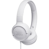 Casque filaire JBL Tune 500 - Son Pure Bass - Conception légere et et pliable - Blanc