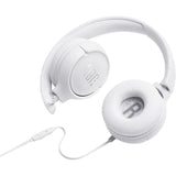 Casque filaire JBL Tune 500 - Son Pure Bass - Conception légere et et pliable - Blanc