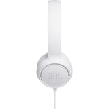 Casque filaire JBL Tune 500 - Son Pure Bass - Conception légere et et pliable - Blanc