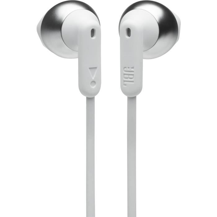 Ecouteurs boutons sans fil JBL TUNE 215BT - Bluetooth 5.0 - Pure Bass - Cable anti noeuds - 16h d'autonomie - Blanc
