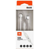Ecouteurs filaires JBL T205 - Pure Bass - Argent