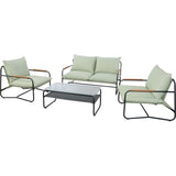 Salon bas de jardin - Aluminium -  Proloisirs - 4 personnes - Graphite - Coussins inclus - XERES SET