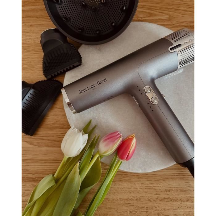Seche-Cheveux - JEAN LOUIS DAVID - Moteur Nouvelle Génération BLDC - Accessoires Magnétiques - Lissage, Brushing & Boucles Rebondies
