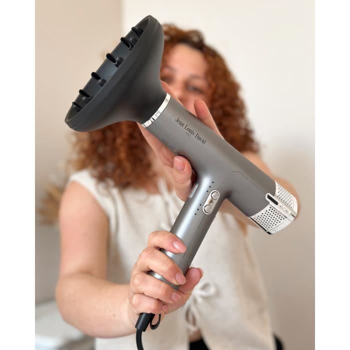 Seche-Cheveux - JEAN LOUIS DAVID - Moteur Nouvelle Génération BLDC - Accessoires Magnétiques - Lissage, Brushing & Boucles Rebondies