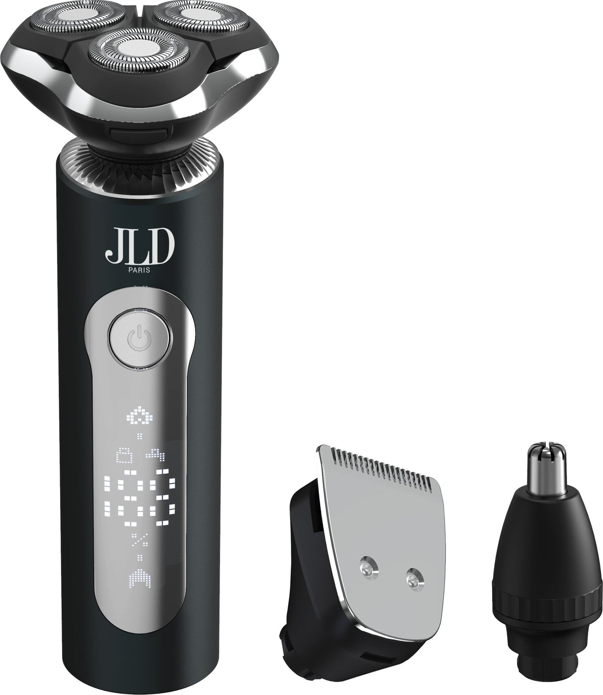 Tondeuse multi-usages - JEAN LOUIS DAVID - KIT GROOMING 4-en-1 - 3 tetes - Ecran digital - Noir