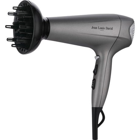 Seche-cheveux - JEAN LOUIS DAVID - Power Dry - Diffuseur - 3 températures - 2400 W - Gris