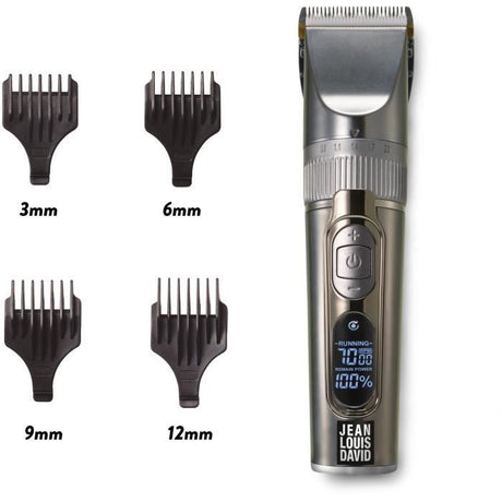 Tondeuse barbe & cheveux - JEAN LOUIS DAVID - Digital Clipper - 25 Hauteurs de Coupe - Batterie Lithium Ion - Grande Autonomie