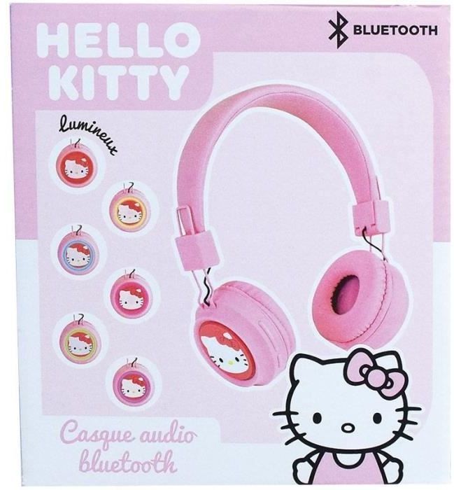 Casque ajustable bluetooth avec micro - HELLO KITTY - Câble usb - Câble audio - Des 3 ans