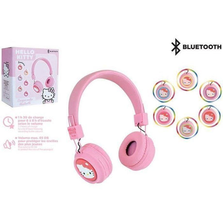 Casque ajustable bluetooth avec micro - HELLO KITTY - Câble usb - Câble audio - Des 3 ans