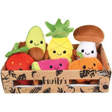 JEMINI Fruity 's cagette de 6 peluches toutes douces fruits et légumes +/- 17 cm