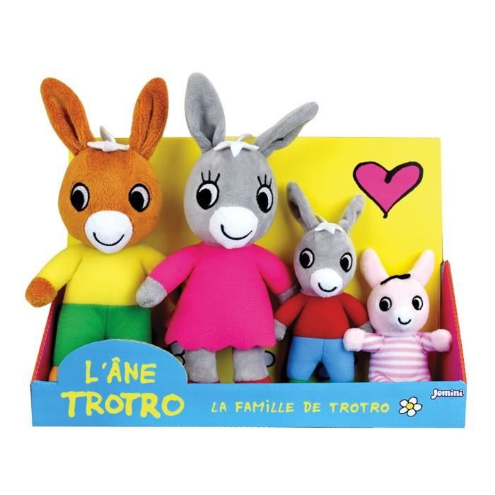 Trotro and Family Plush Box +/- 15 cm - JEMINI - Trotro, his mom, his dad and his little sister.